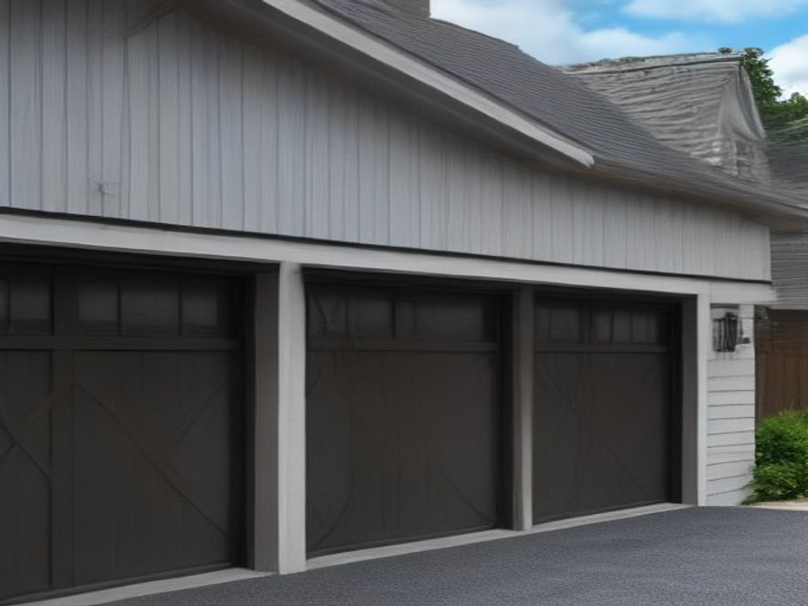 Carriage-house garage doors on an upscale Long Island home