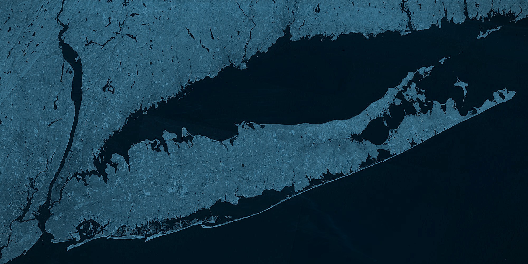 AI-enhanced satellite view of Long Island, New York